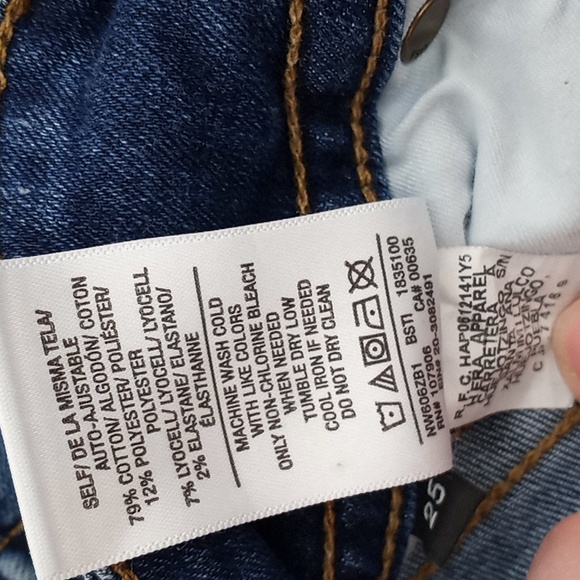 Hudson Ruby Mid-Thigh Cuffed Button Flap Pocket Denim Jean Shorts 25 - Picture 14 of 14